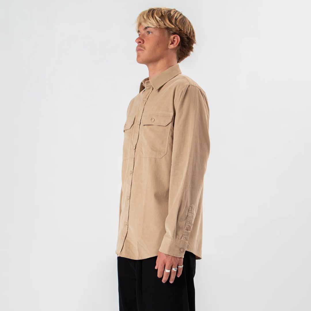 Sawyer Cord Long Sleeve Shirt | Stone