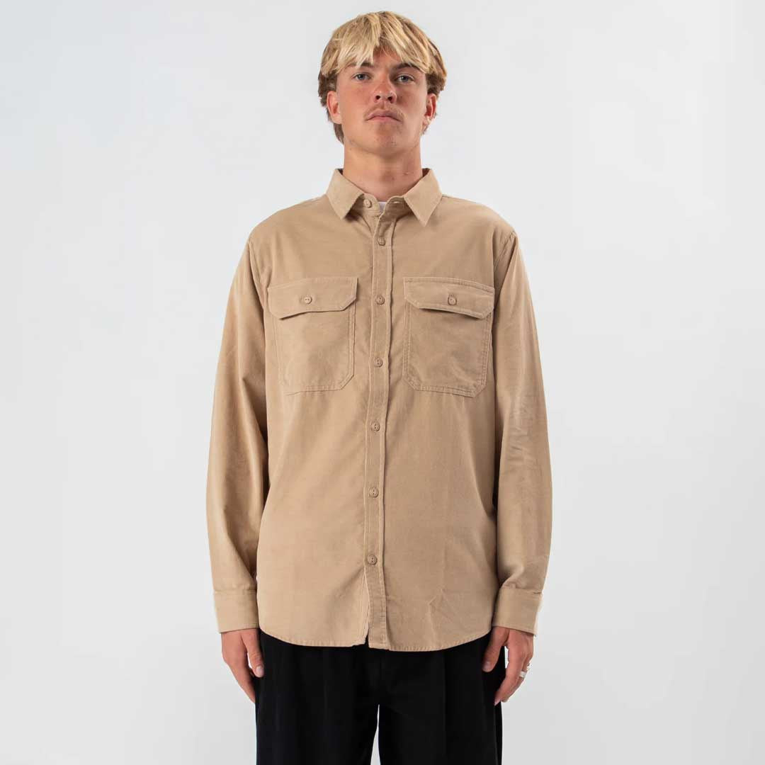 Sawyer Cord Long Sleeve Shirt | Stone