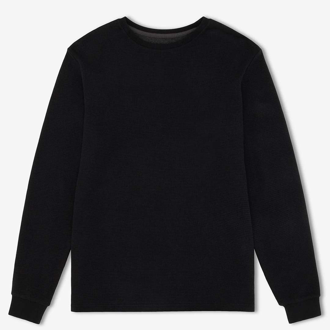 SMITH LONG SLEEVE WAFFLE | BLACK