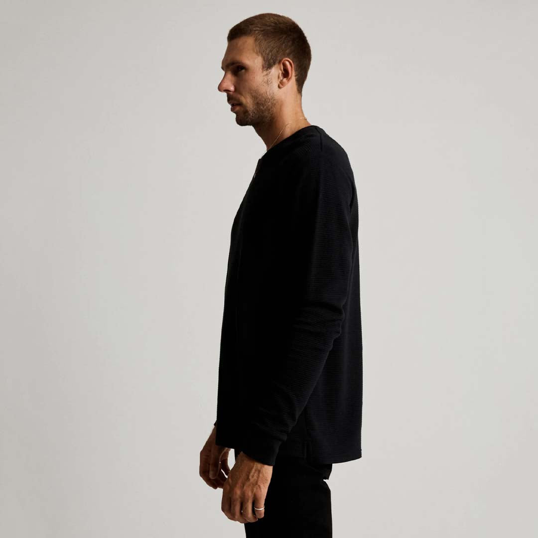 SMITH LONG SLEEVE WAFFLE | BLACK