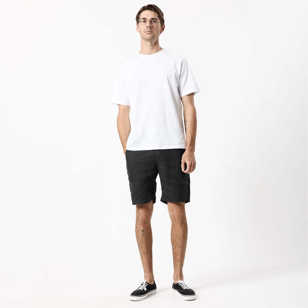 TANNER LINEN SHORTS 3.0 | BLACK