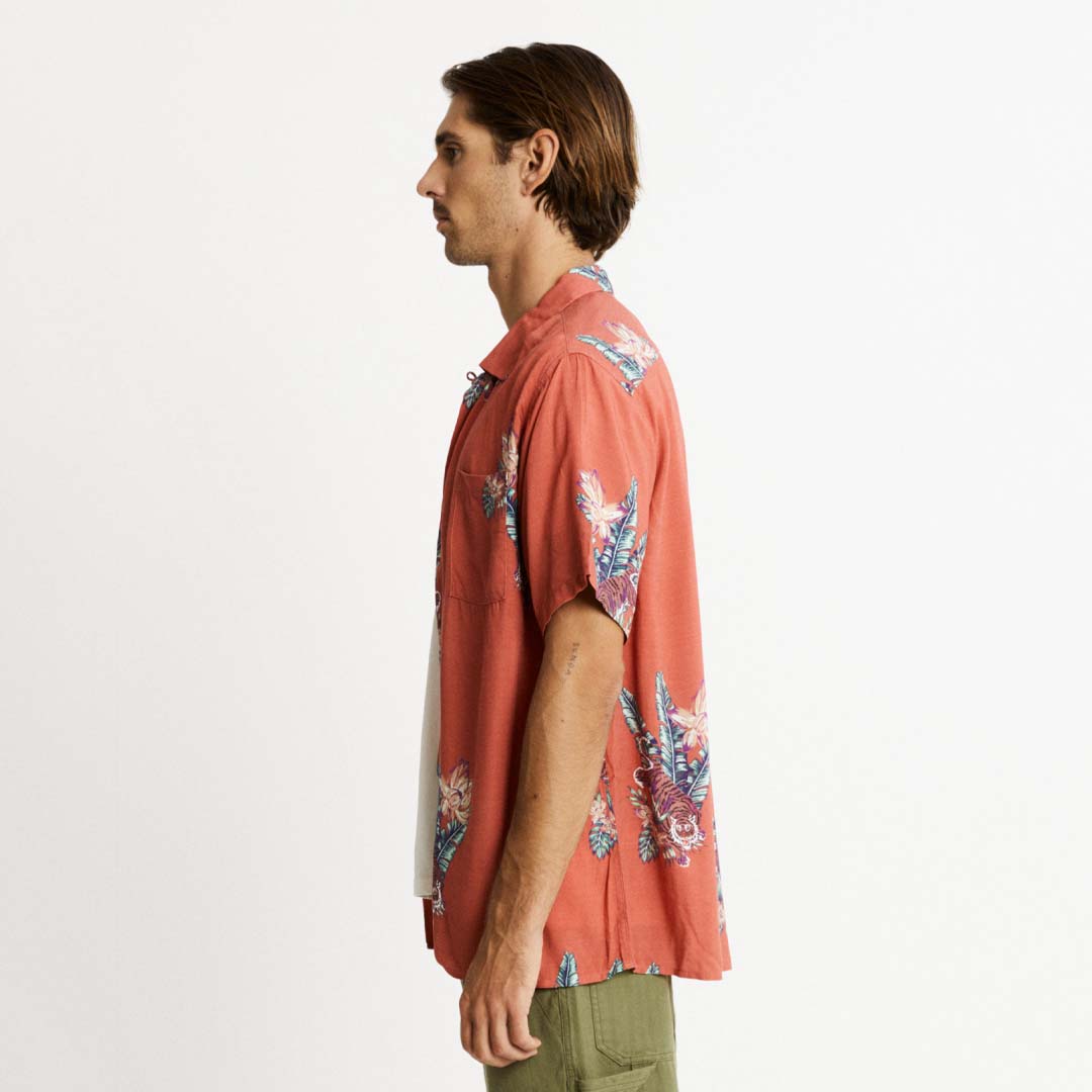 ZED BOWLER SHIRT | RED TROPICAL PRINT