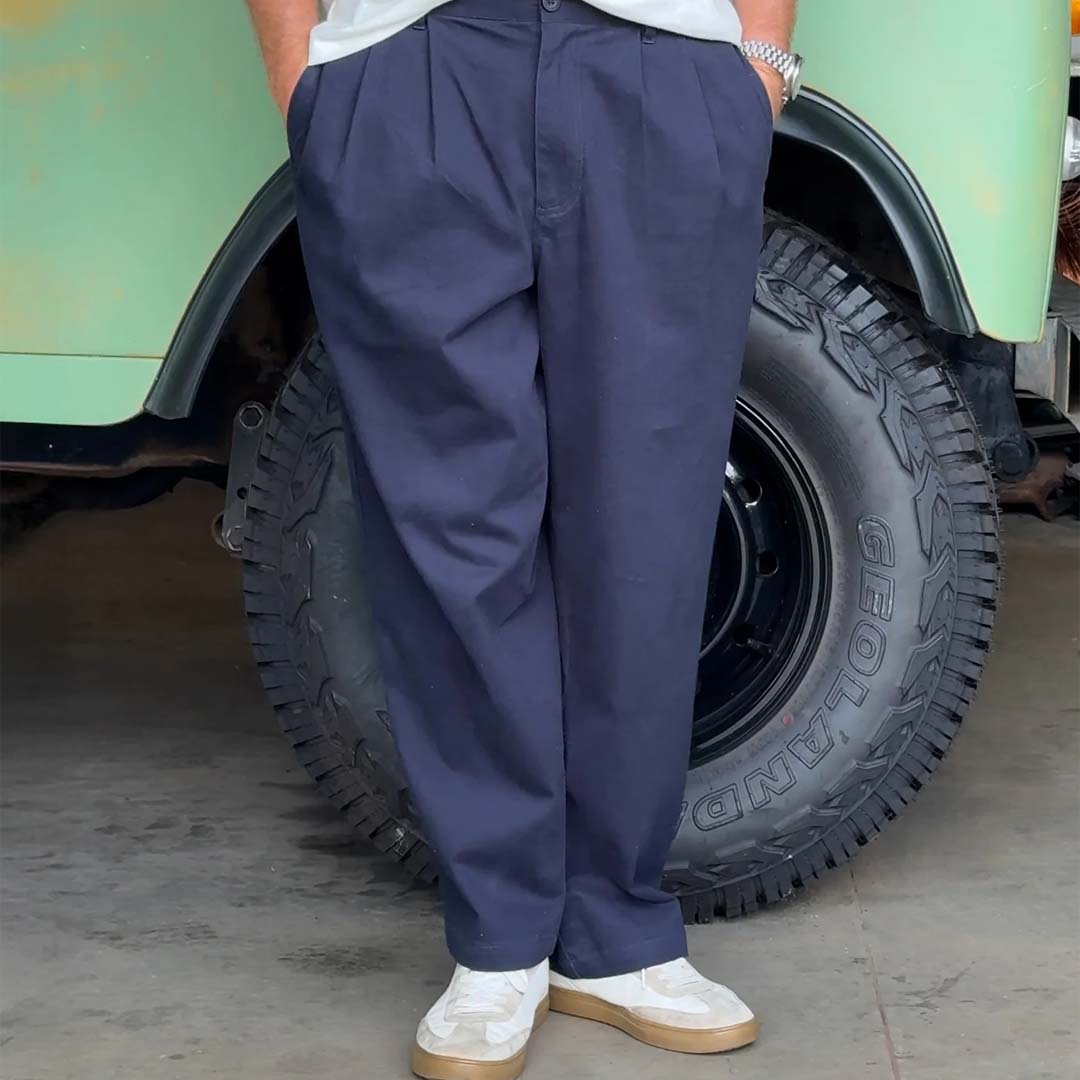 Brooklyn Pleated Pant | Navy