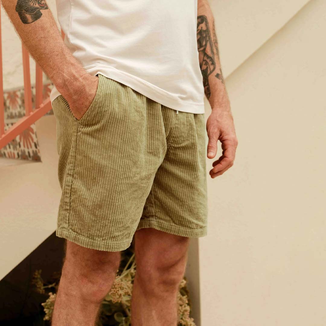 Burbank Cord Short | Slate Green Cord