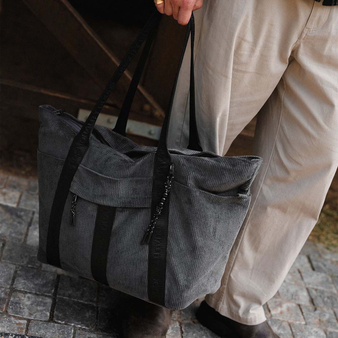 Jasper Tote | Charcoal Corduroy