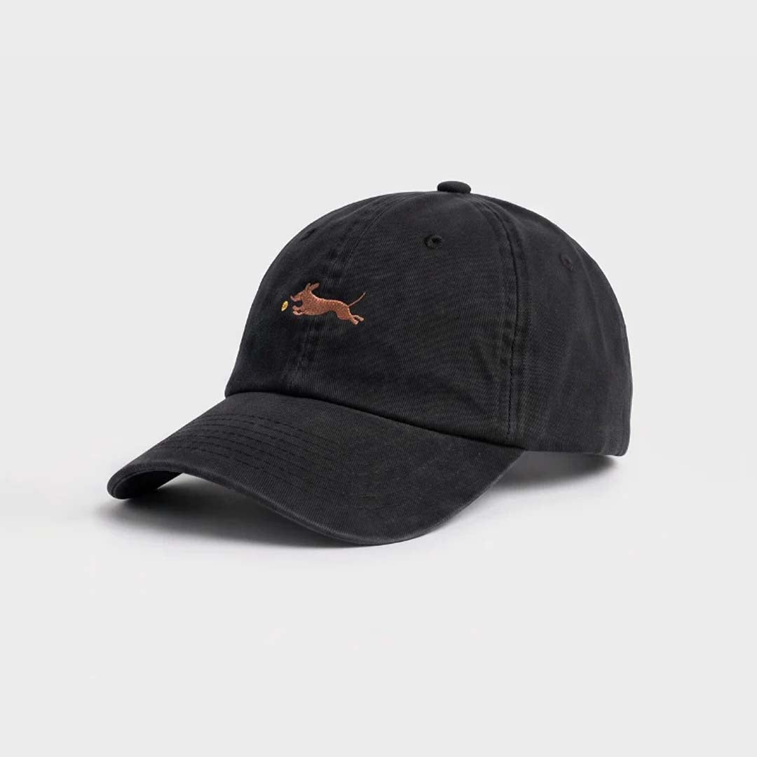 Bert 6 Panel Dachshund Cap | Black