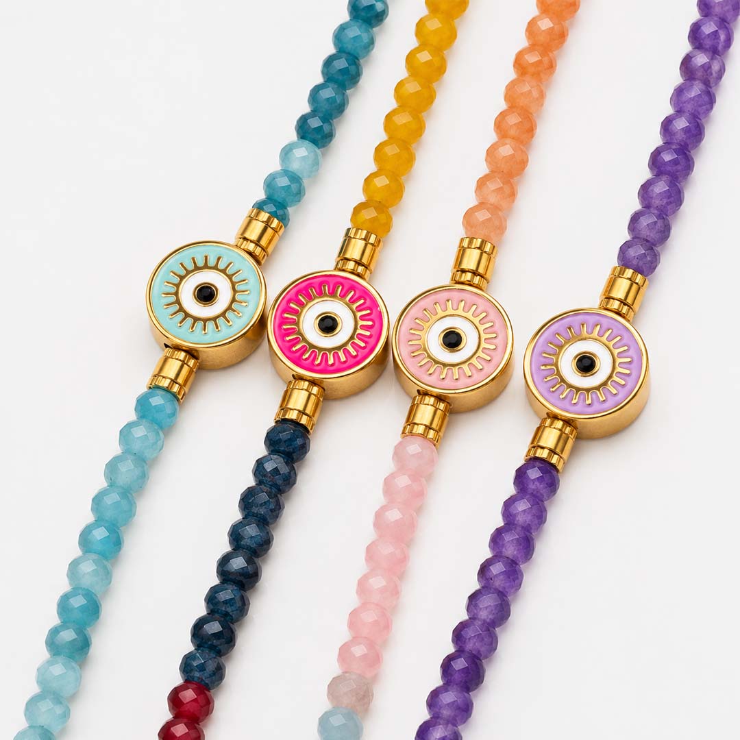 Evil Eye Crystal Necklace | Multi Jewel