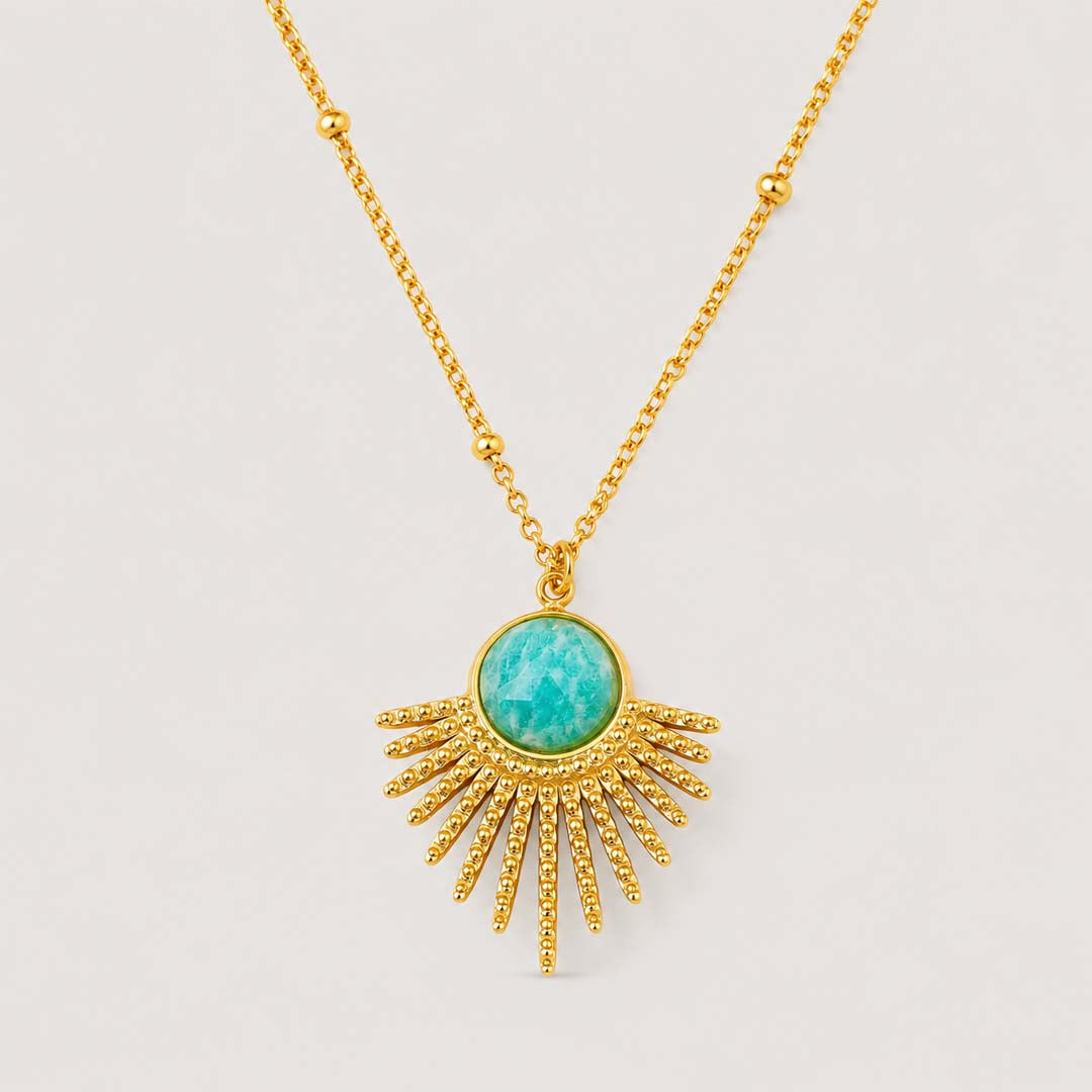 Sunray Amazonite Necklace | Aqua