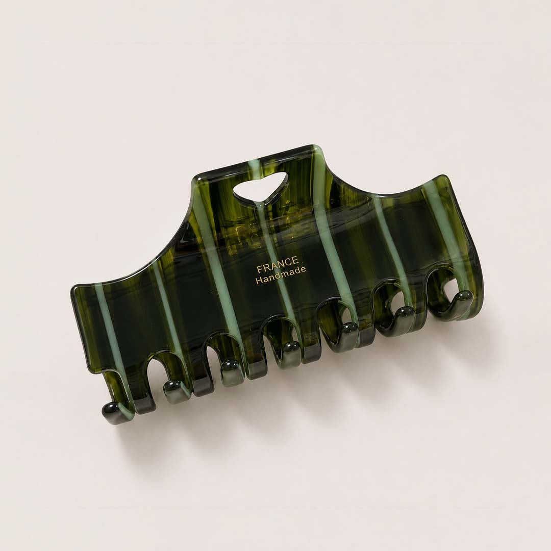 Vintage Love Stripe Claw Clip | Green Stripes