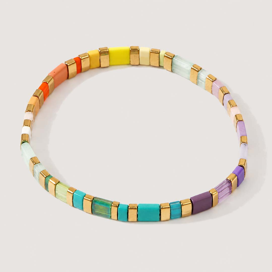 Candy Tile Bracelet | Pastel Rainbow