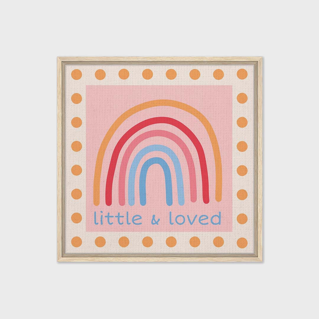 Little & Loved Framed Canvas | Nursery Wall Art
