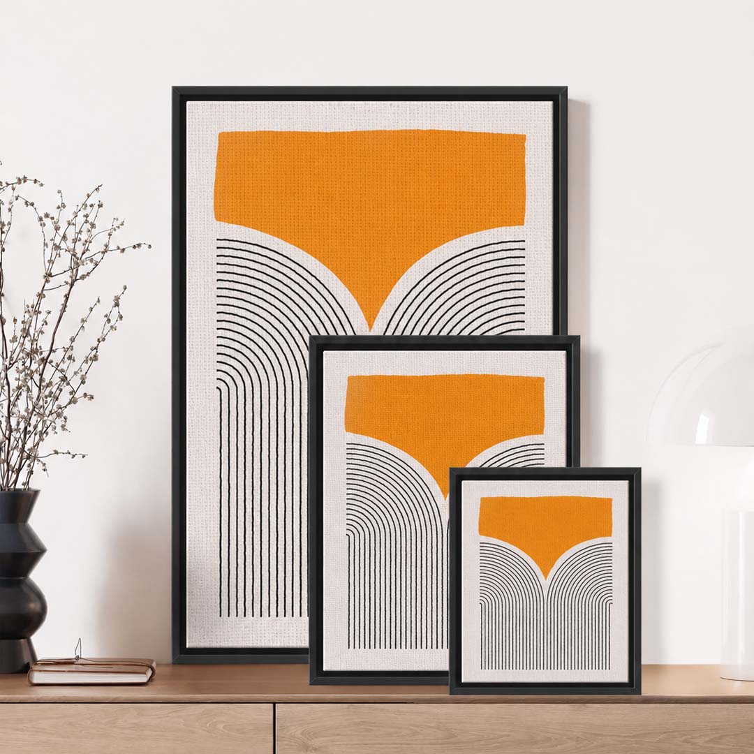 Golden Divide Framed Canvas Print