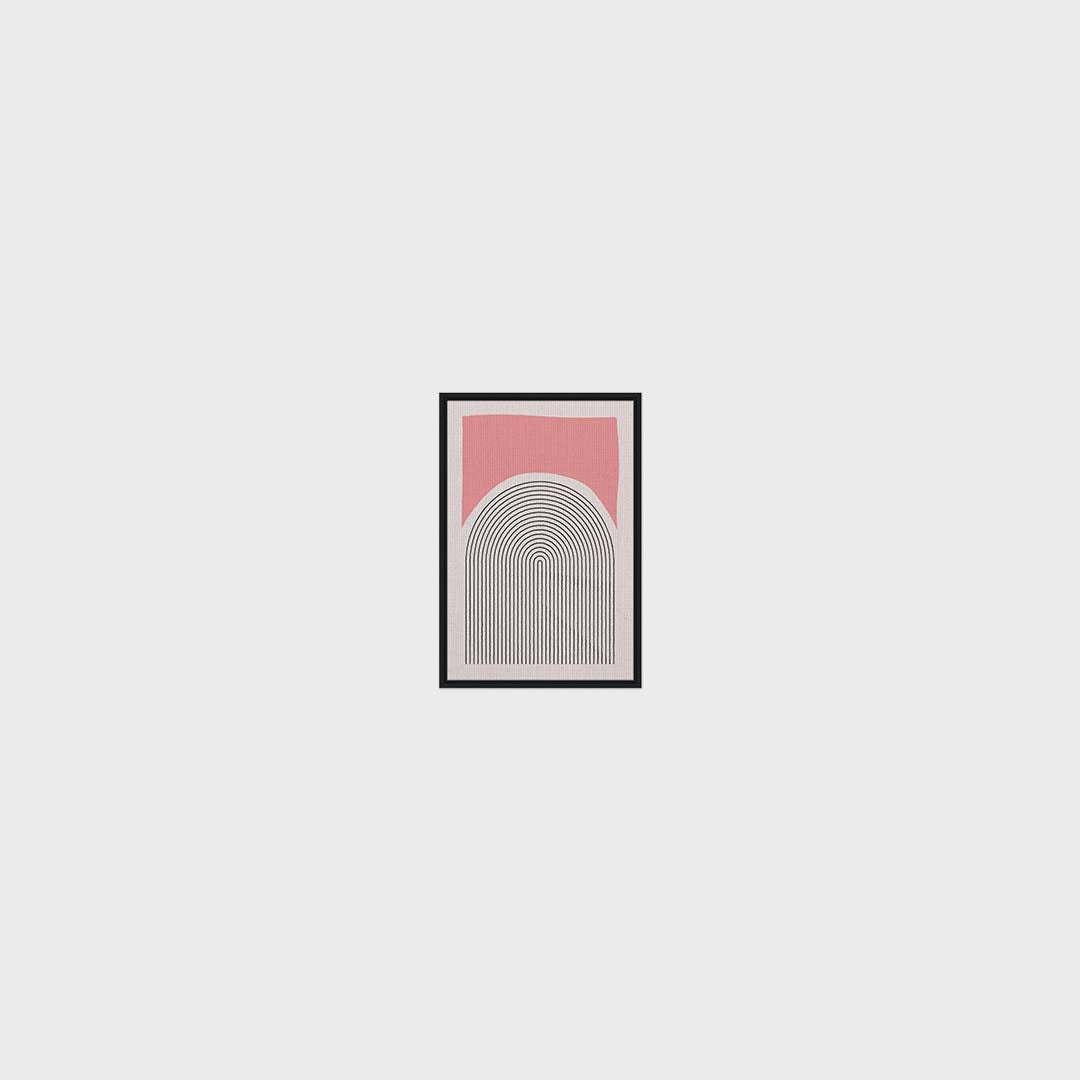 Soft Frequency Pink Abstract Framed Canvas