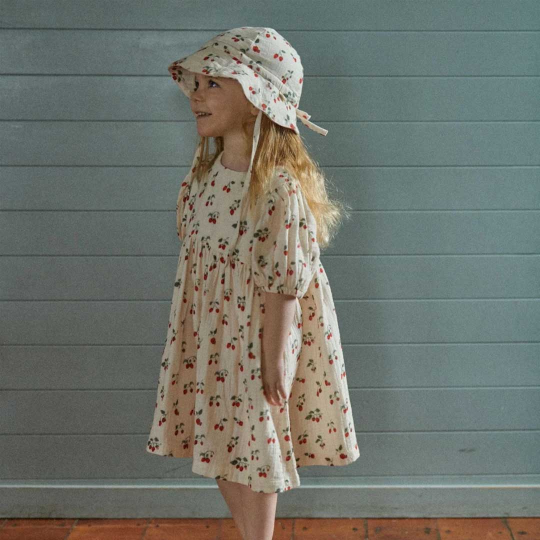 Albertine Dress Muslin | Strawberry Blush Print