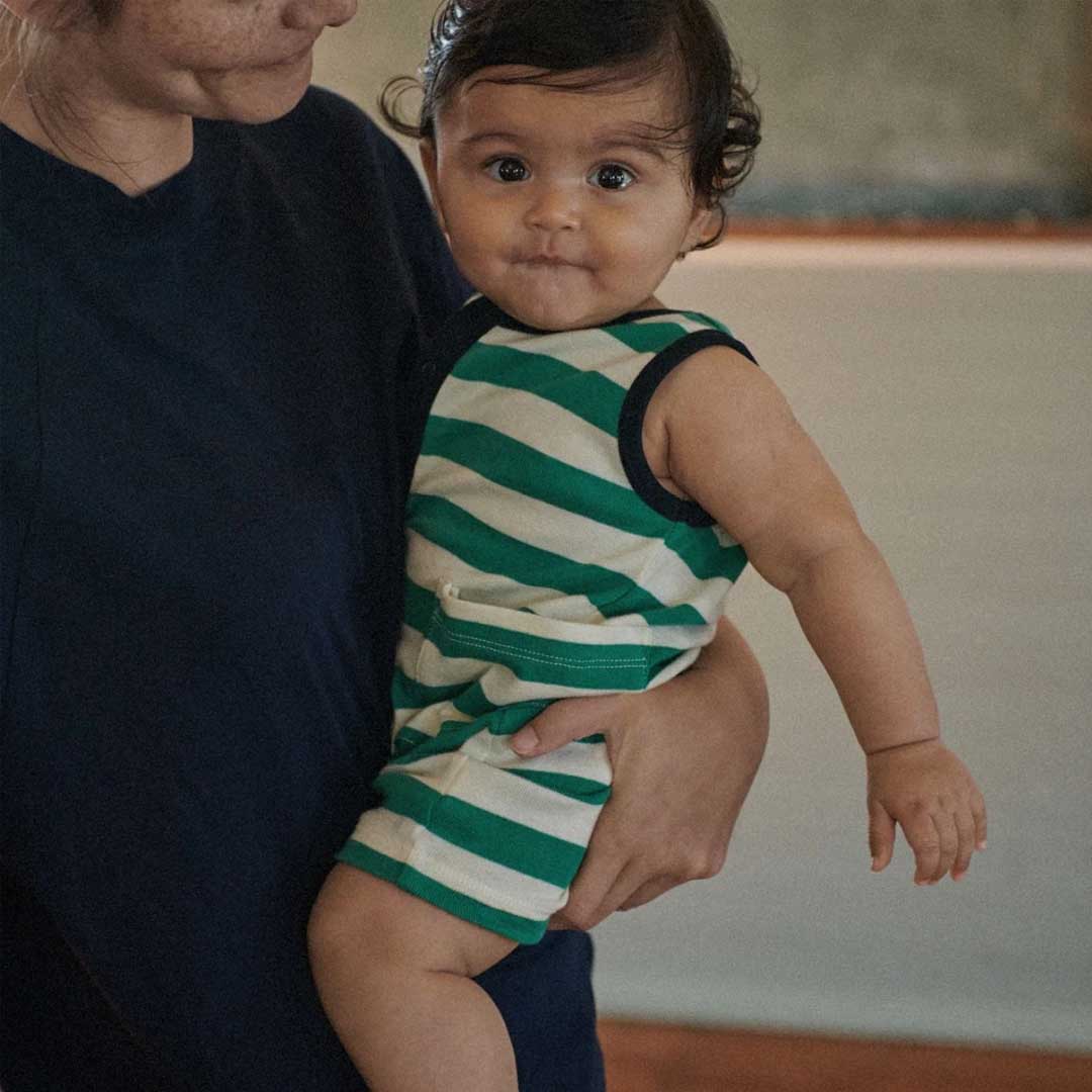 Camper Suit | Peppermint Navy Stripe