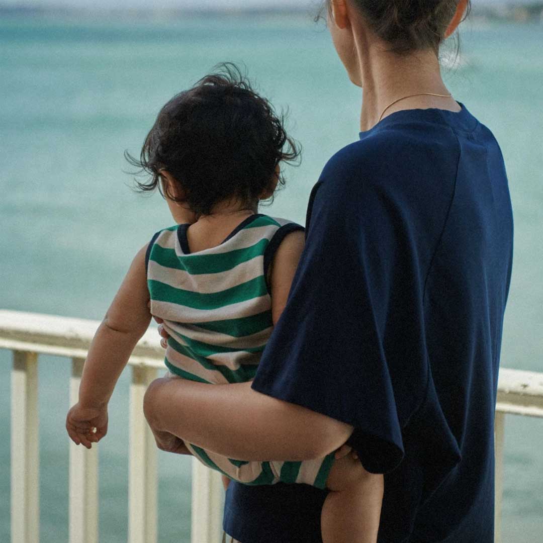 Camper Suit | Peppermint Navy Stripe