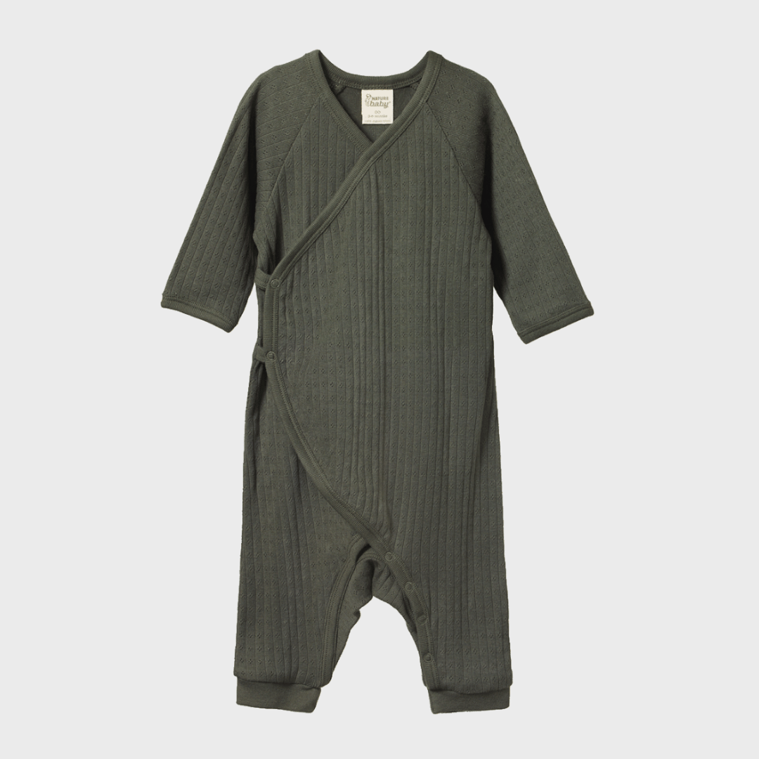 Kimono Stretch & Grow Terry - Nettle Pinstripe