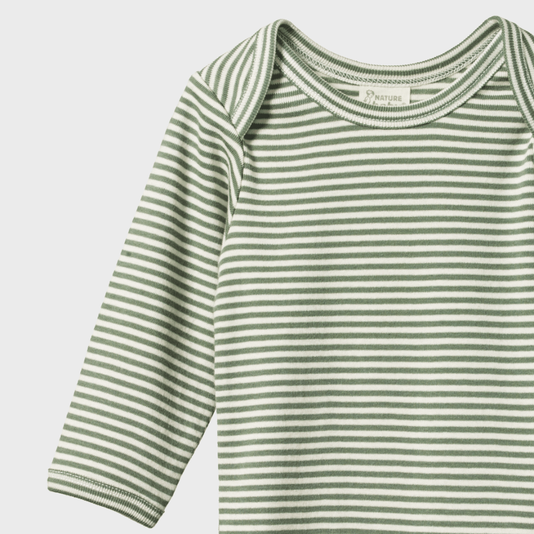 LONG SLEEVE BODYSUIT | NETTLE STRIPE