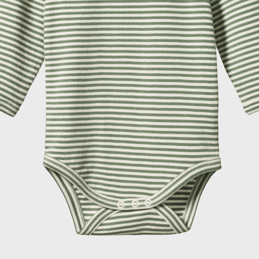 LONG SLEEVE BODYSUIT | NETTLE STRIPE