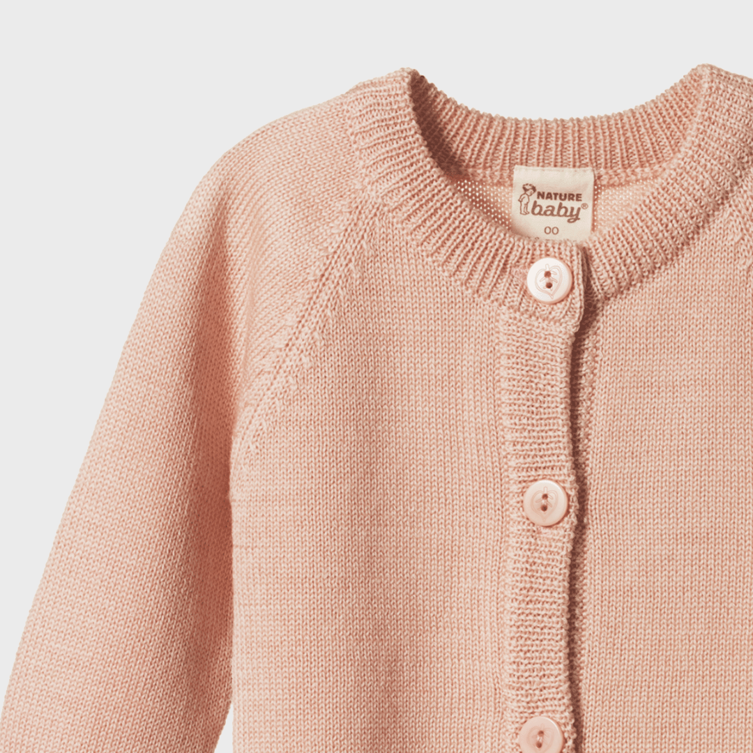 MERINO KNIT CARDIGAN | ROSE DUST