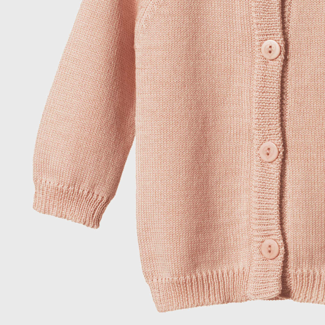 MERINO KNIT CARDIGAN | ROSE DUST