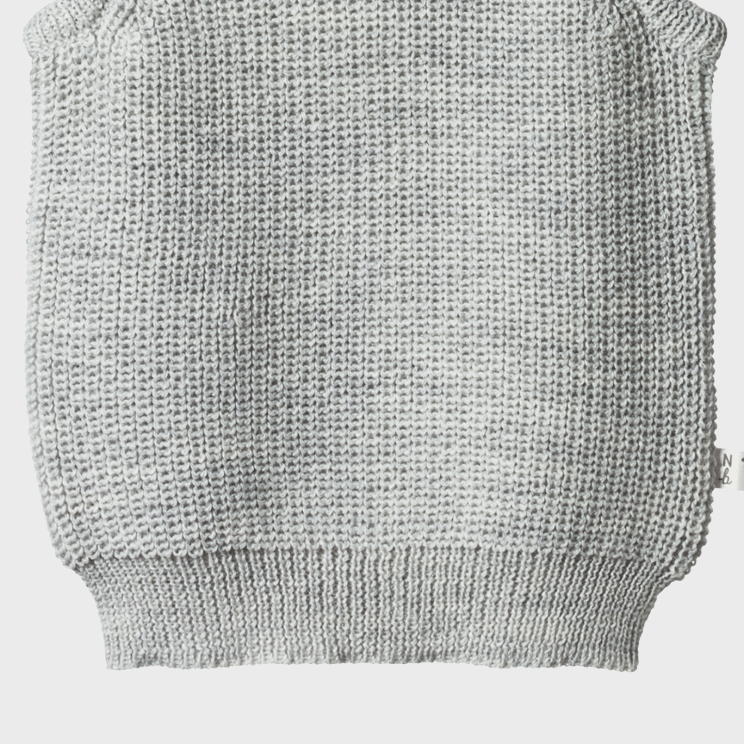 MERINO KNIT VEST | LIGHT GREY MARLE