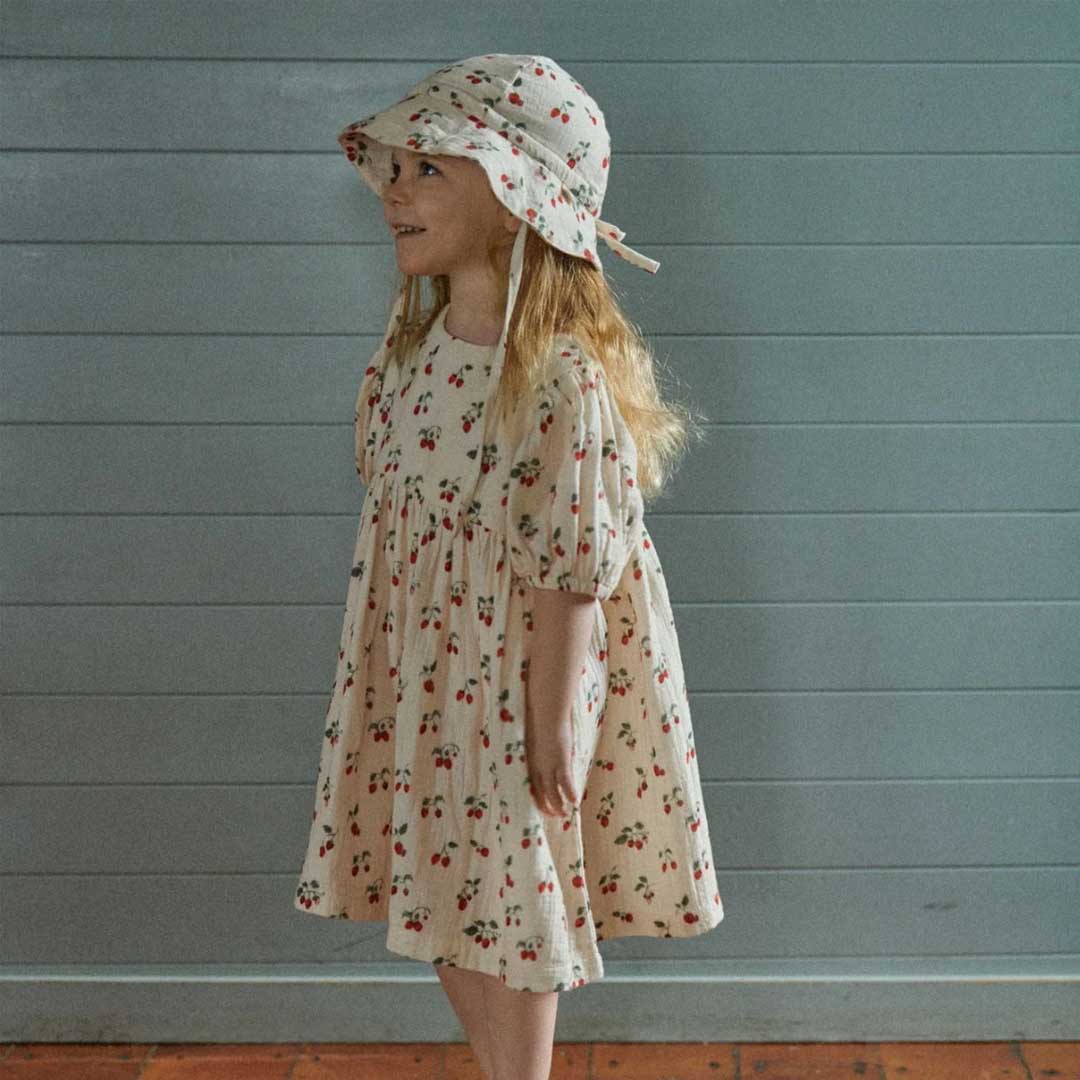 Muslin Sunhat | Strawberry Blush Print
