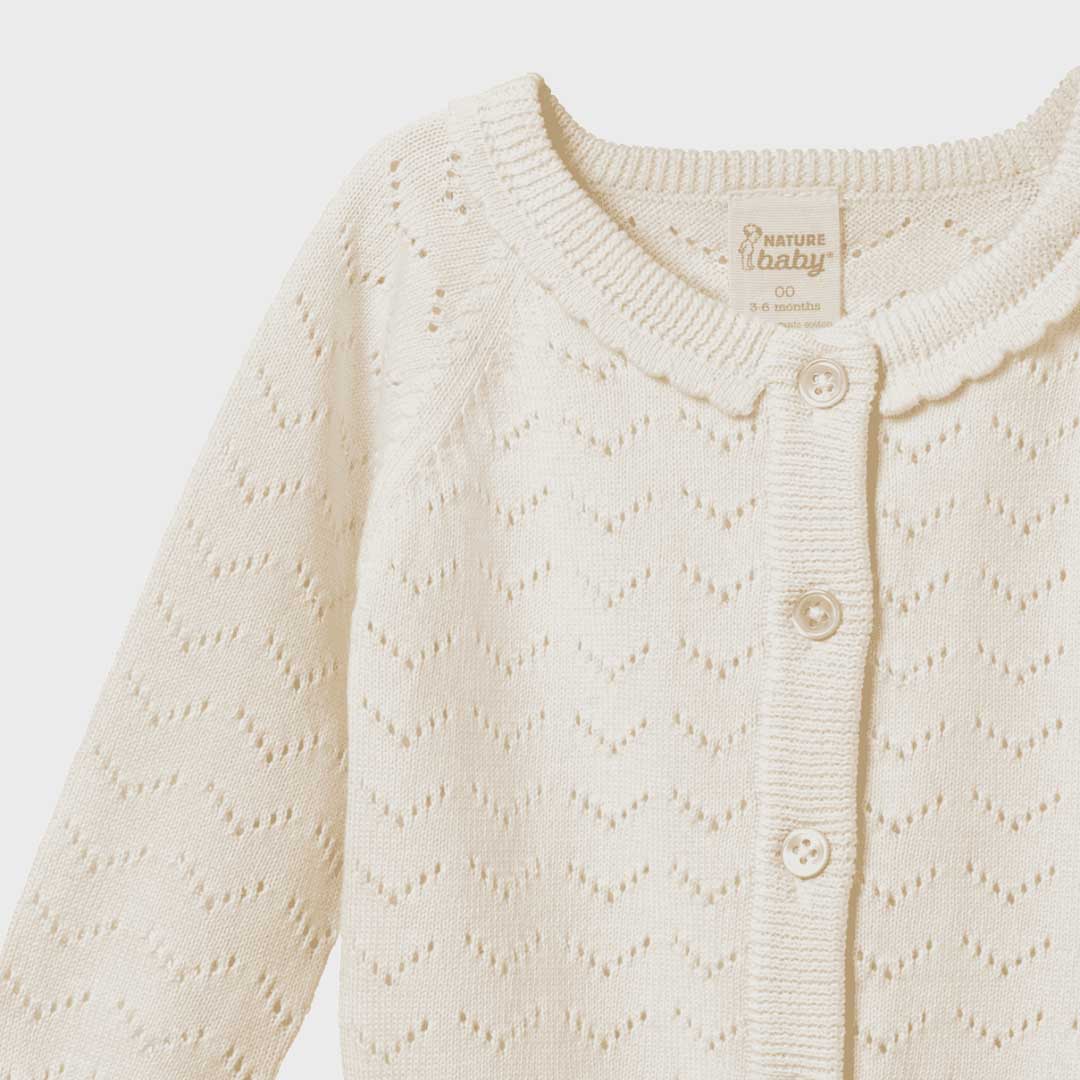 Piper Cardigan | Natural Pointelle