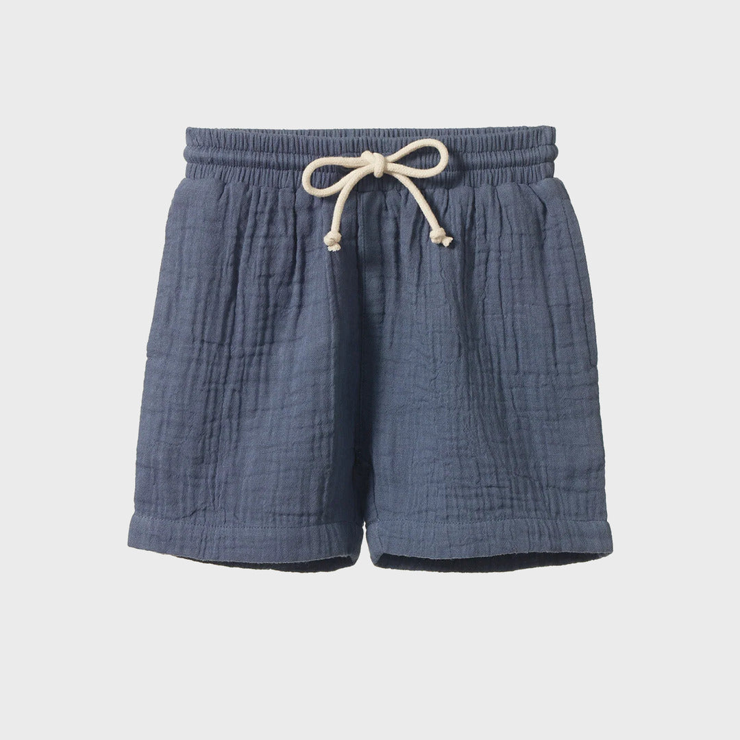 James Muslin Shorts | Vintage Indigo