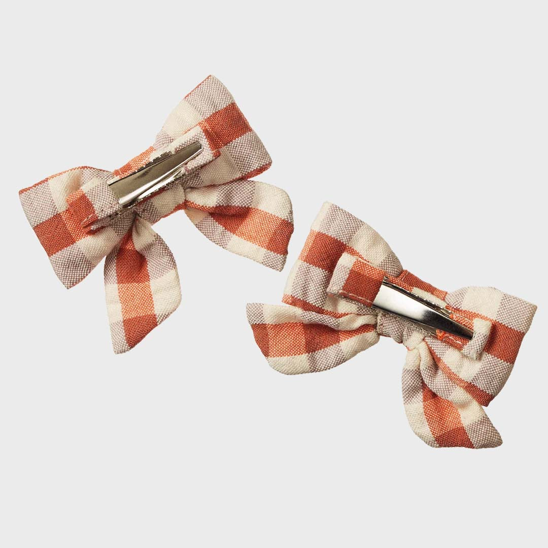 Bow Hair Clips 2 Pack | Dandelion Gingham