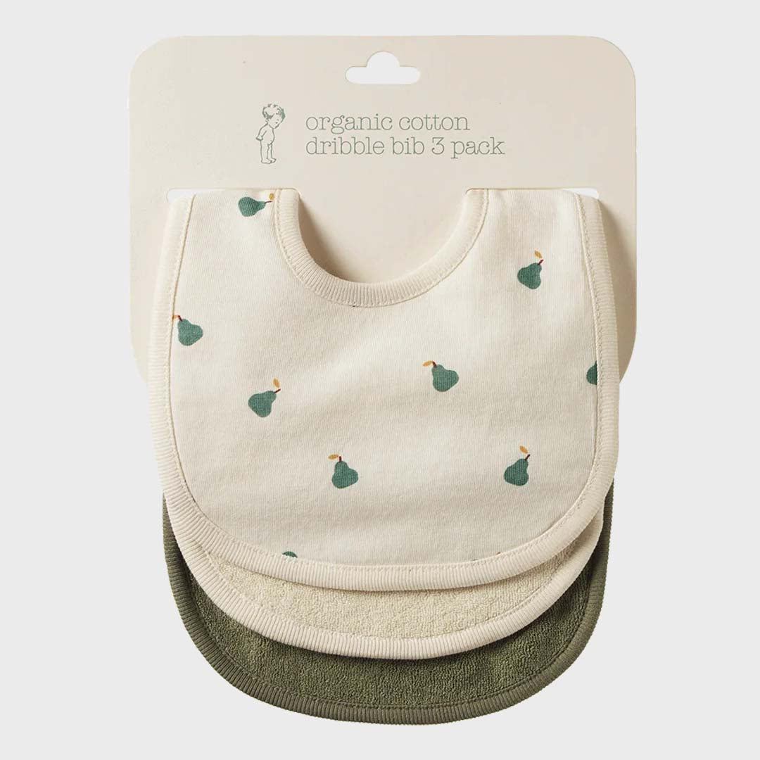 Dribble Bibs 3 Pack | Pears/Natural/Nettle