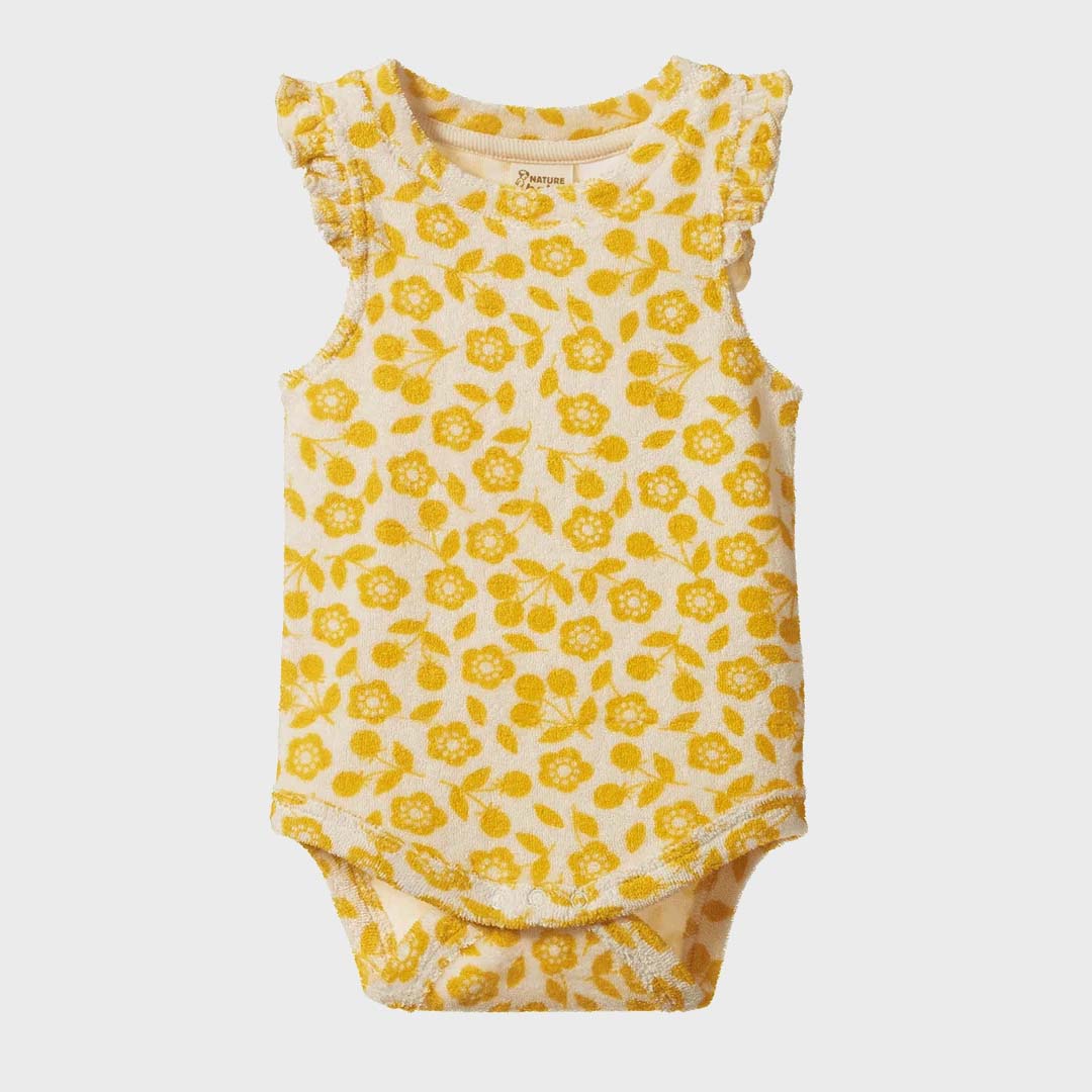 Fleur Bodysuit Terry | Kitchen Garden Freesia Print