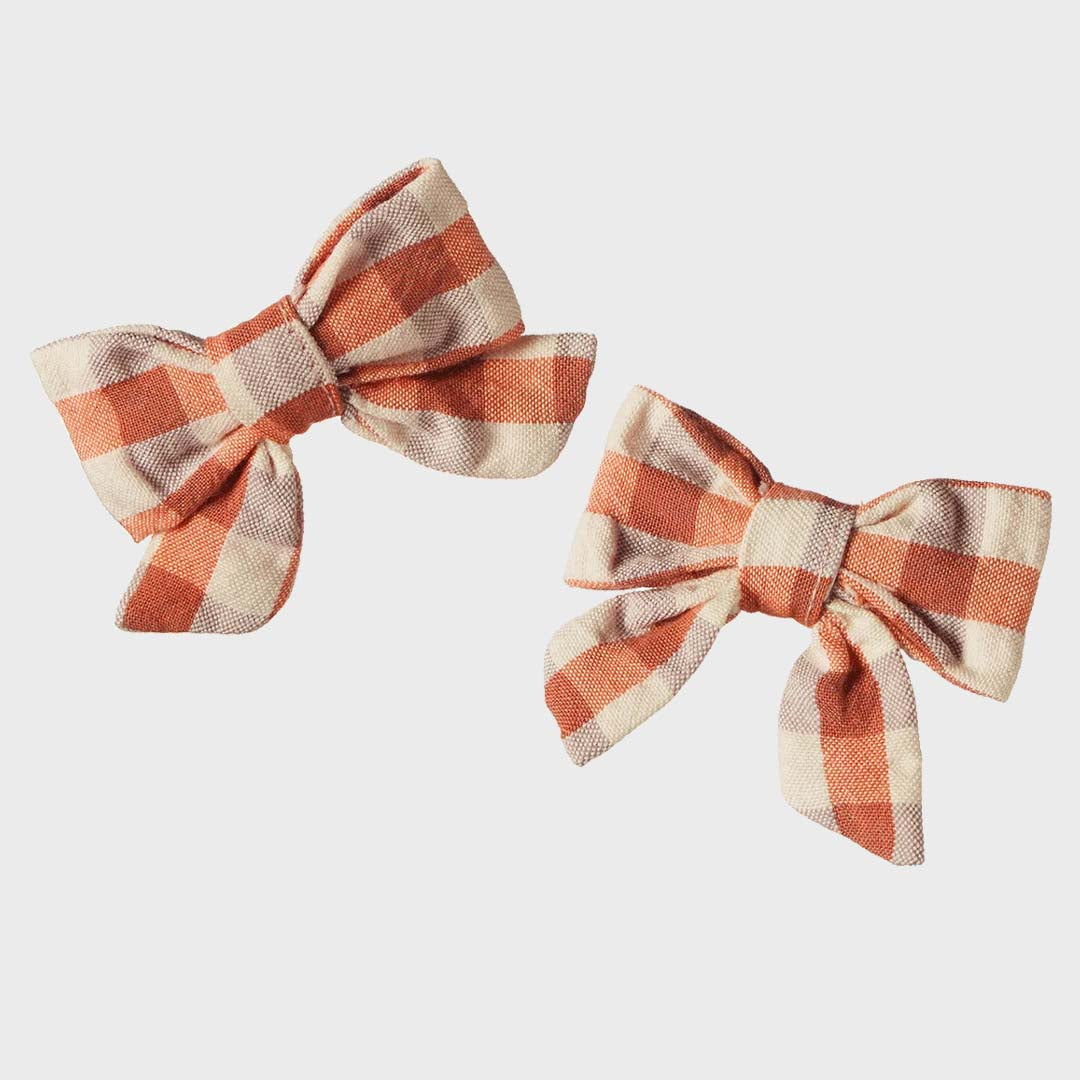 Bow Hair Clips 2 Pack | Dandelion Gingham