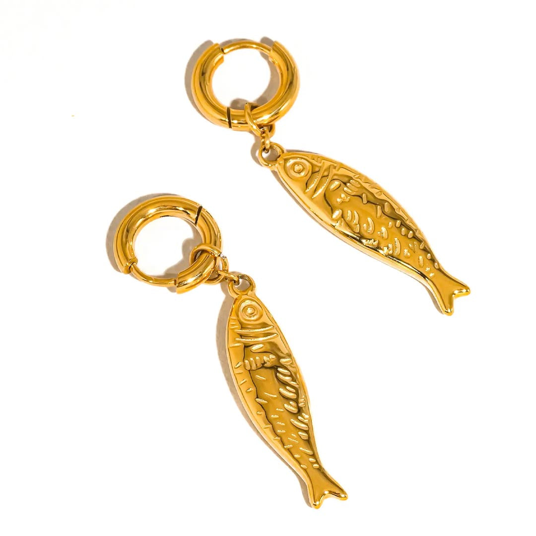 Nibe Fish Hoop Earring | 18K Gold