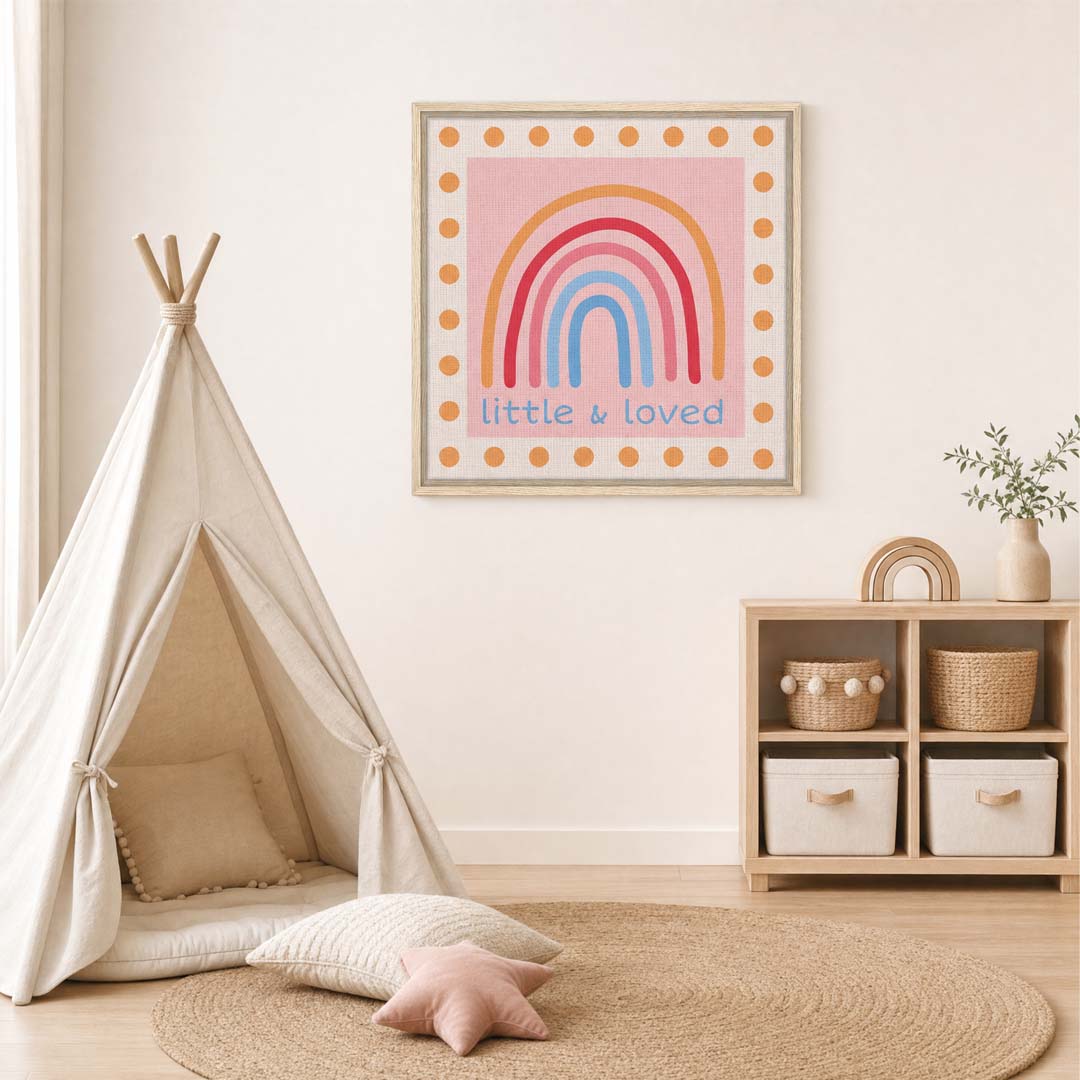 Little & Loved Framed Canvas | Nursery Wall Art