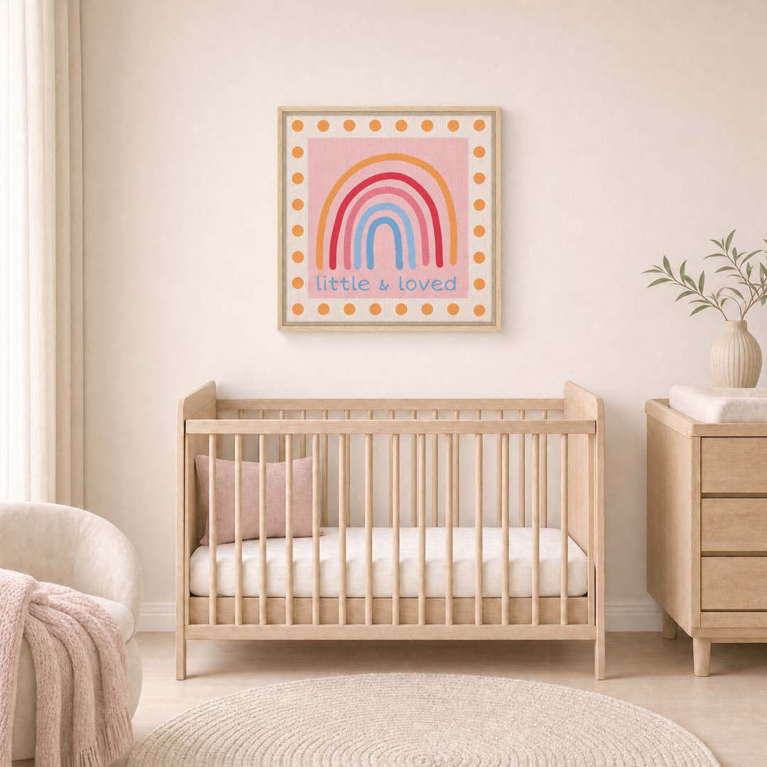 Little & Loved Framed Canvas | Nursery Wall Art