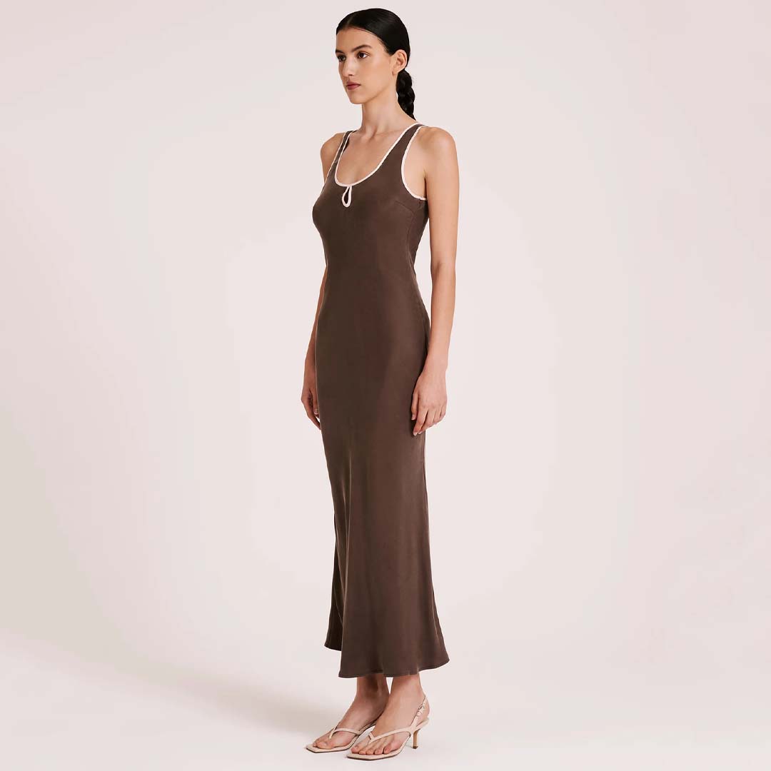 ENNI CUPRO SLIP DRESS | BARK