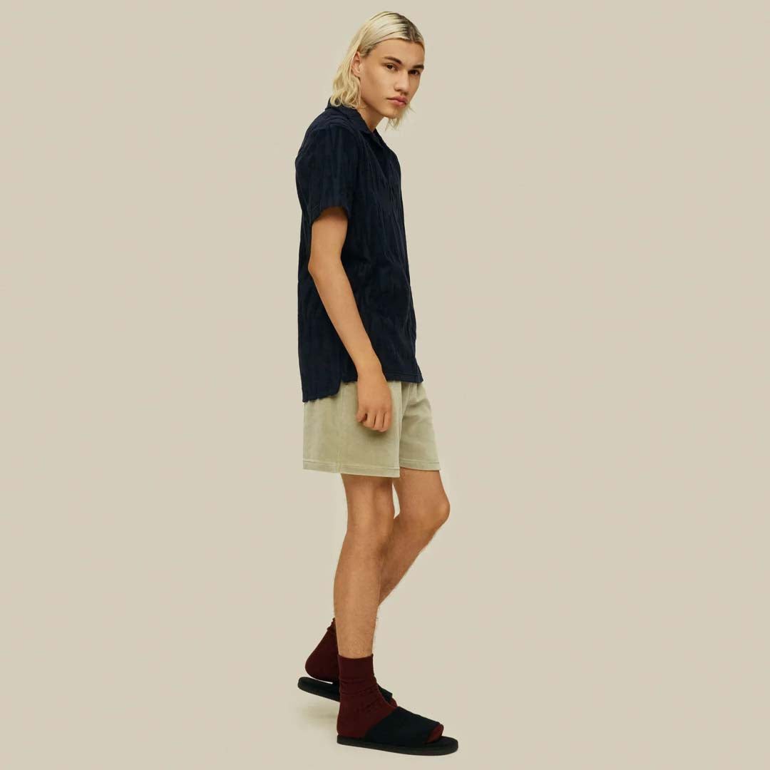 GLITCH POLO TERRY SHIRT | NAVY