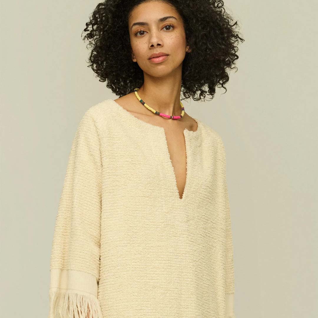 ODILIA TERRY DRESS | ECRU