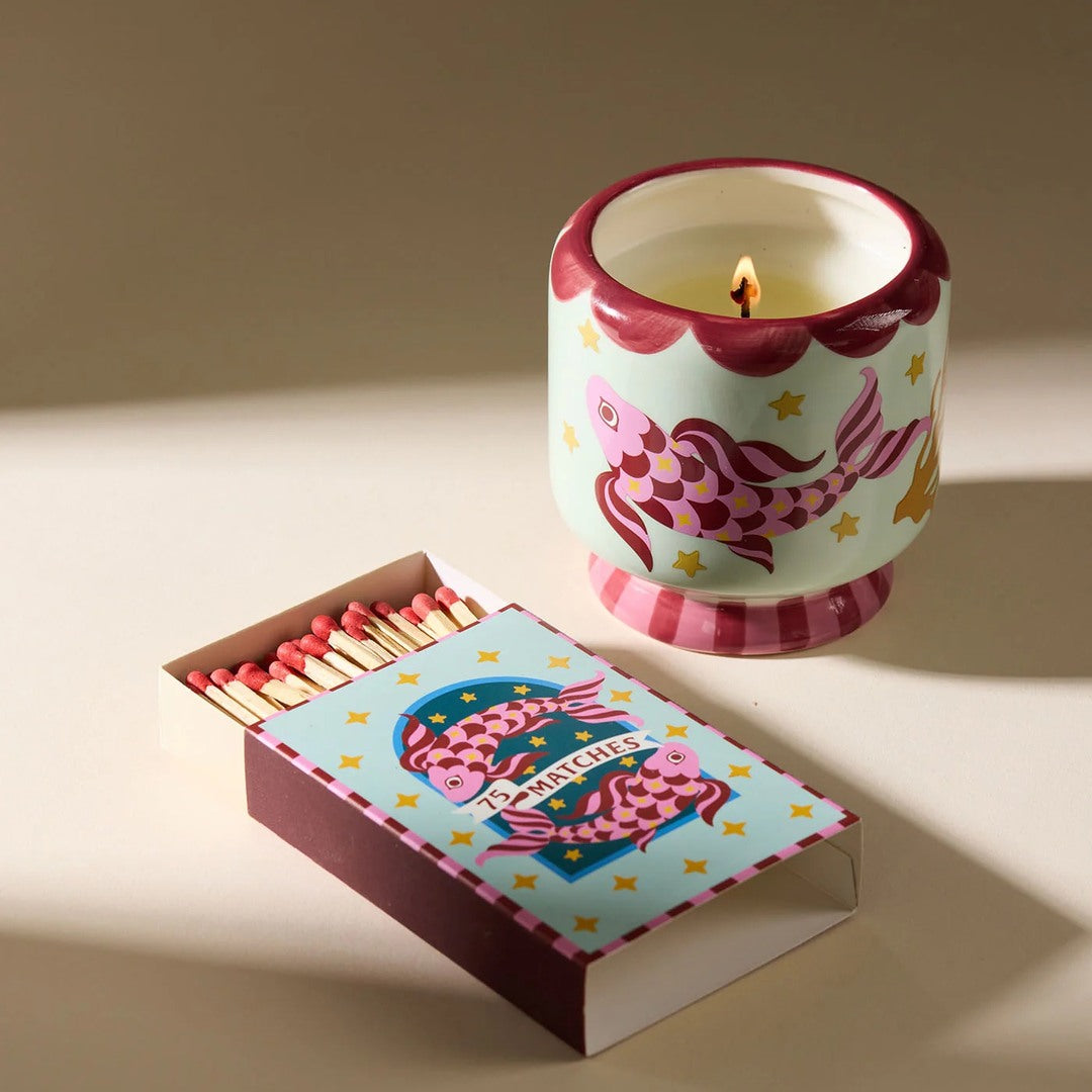 Adopo 8oz Koi Ceramic Candle | Ocean Tide