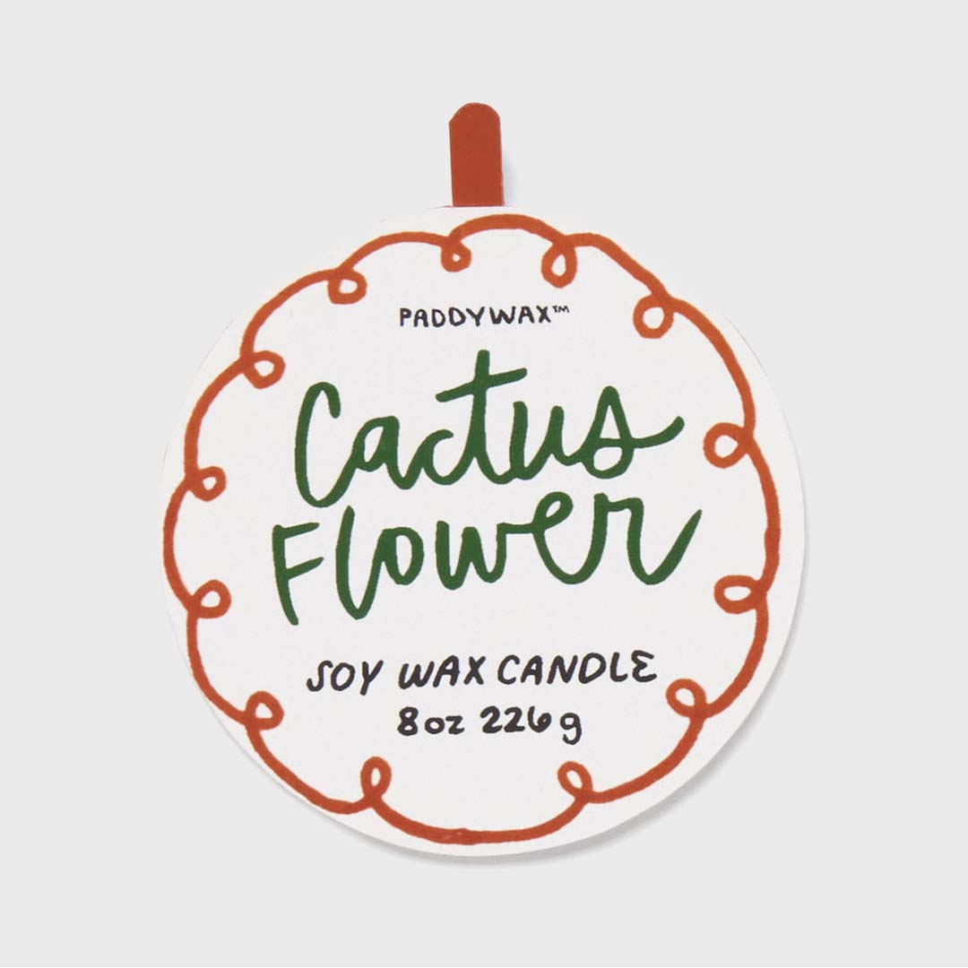 ADOPO 8oz FLOWER CERAMIC CANDLE | CACTUS FLOWER
