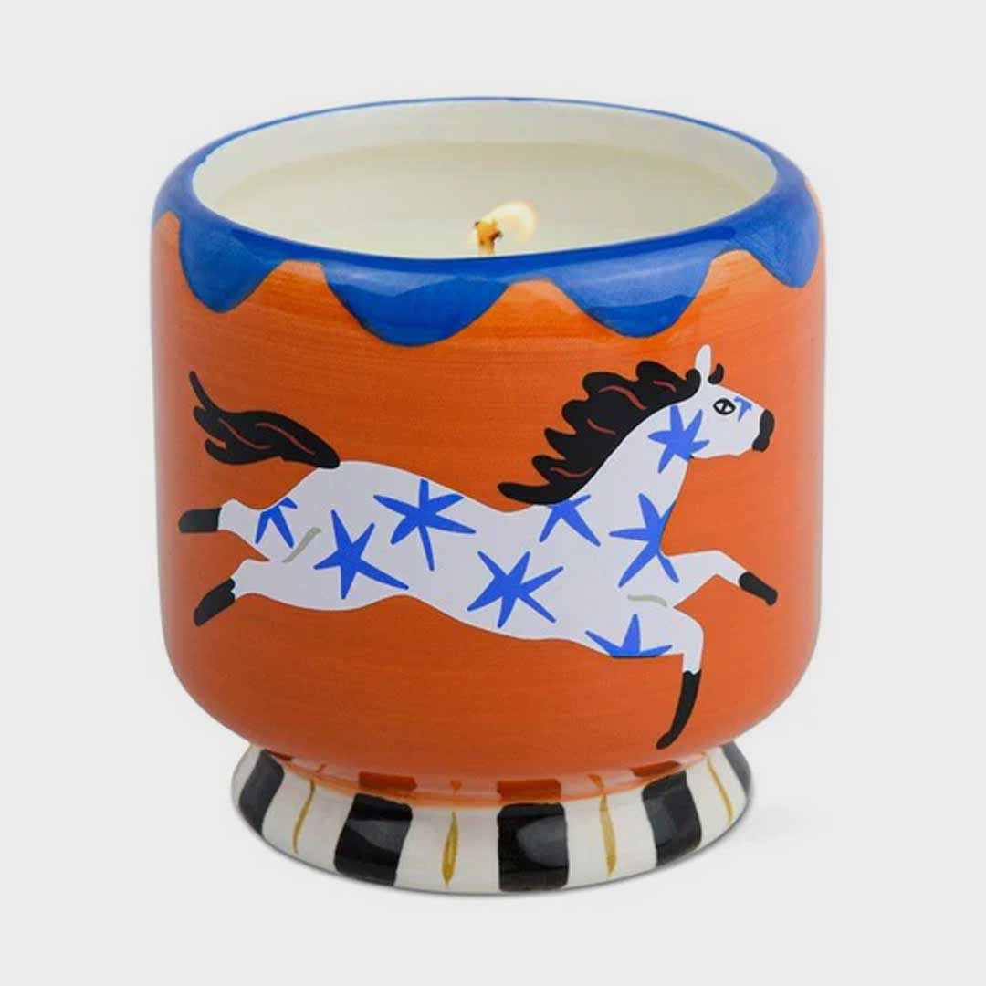 Adopo 8oz Horse Ceramic Candle | Sienna Sunset