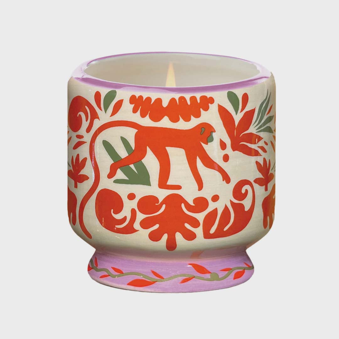 Adopo 8oz "jungle" Ceramic Candle | Coconut & Amber