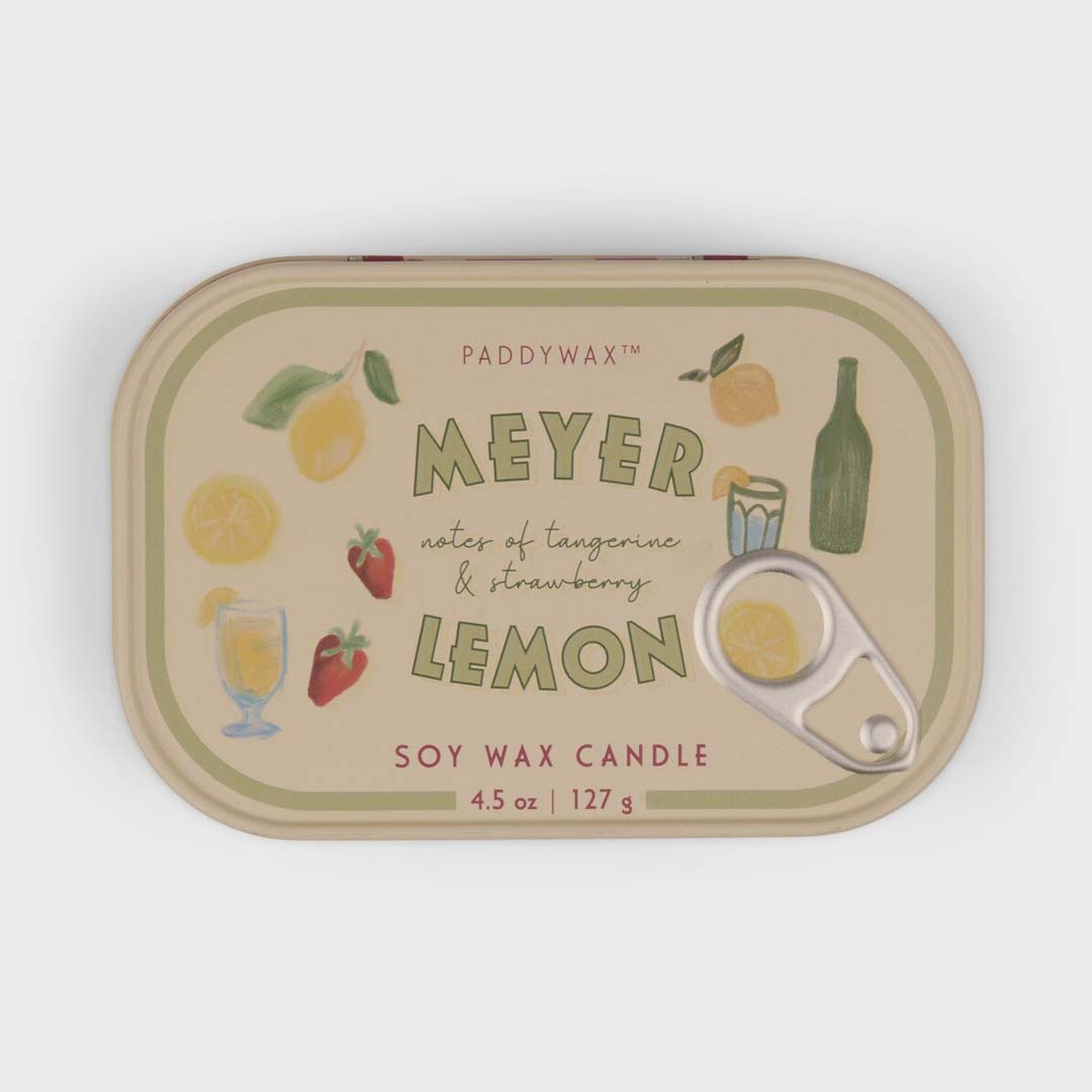 BISTRO 4.5oz FRENCH LEMON PRINTED TIN CANDLE | MEYER LEMON