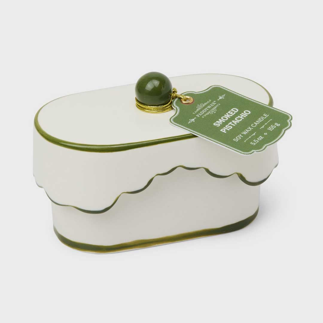 Cherie 5.5oz Ceramic Dish Candle | Smoked Pistachio