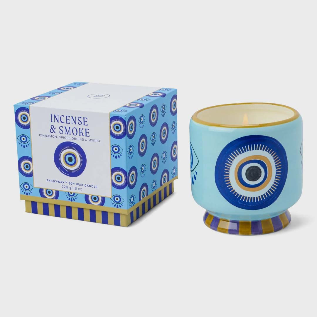 Adopo 8oz Eye Ceramic Candle | Incense & Smoke