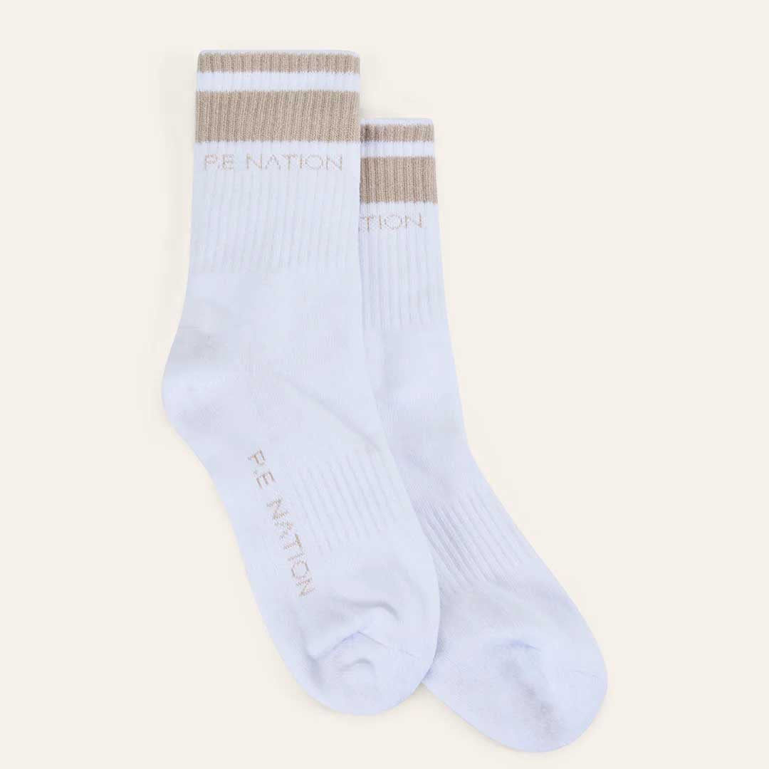 Homage Sock | Oatmeal + Optical White