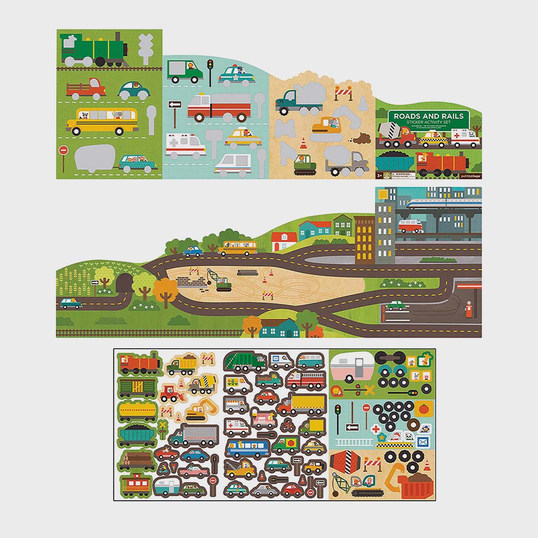 STICKER ACTIVITY SET | ROADS + RAILS