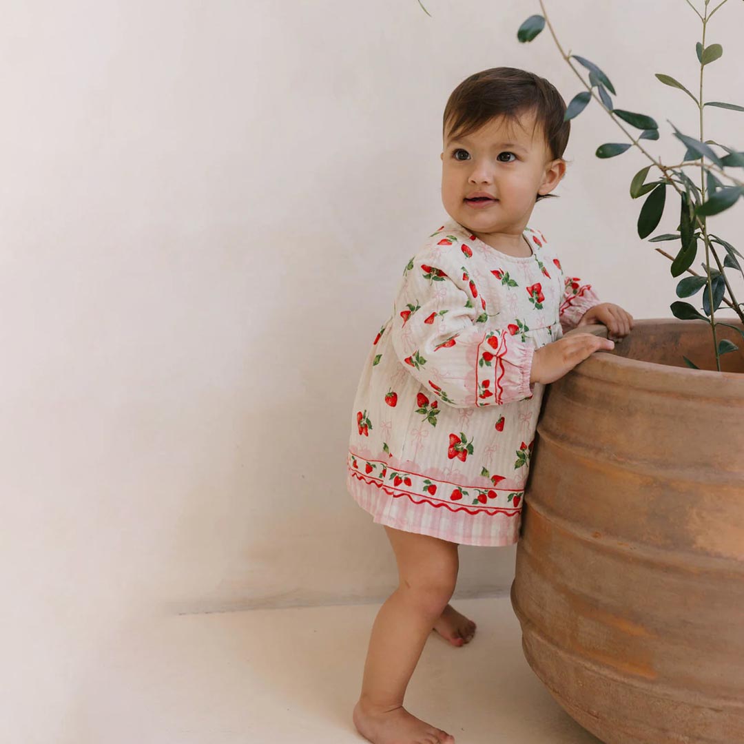 Poppy Romper | Strawberries & Cream