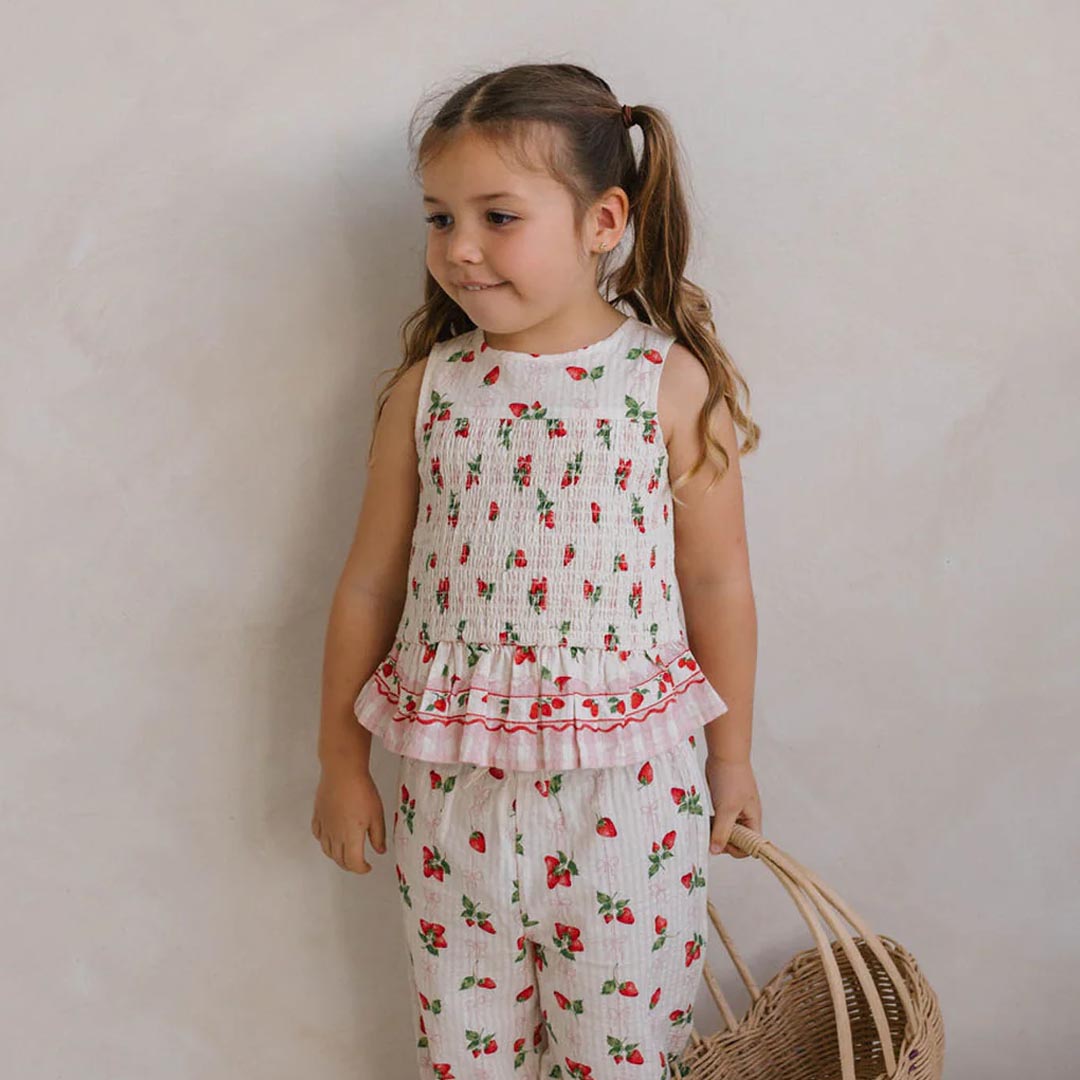 Poppy Top | Strawberries and Cream